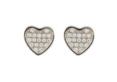 Stylish Heart Shape 925 Sterling Silver Earrings studded with CZ